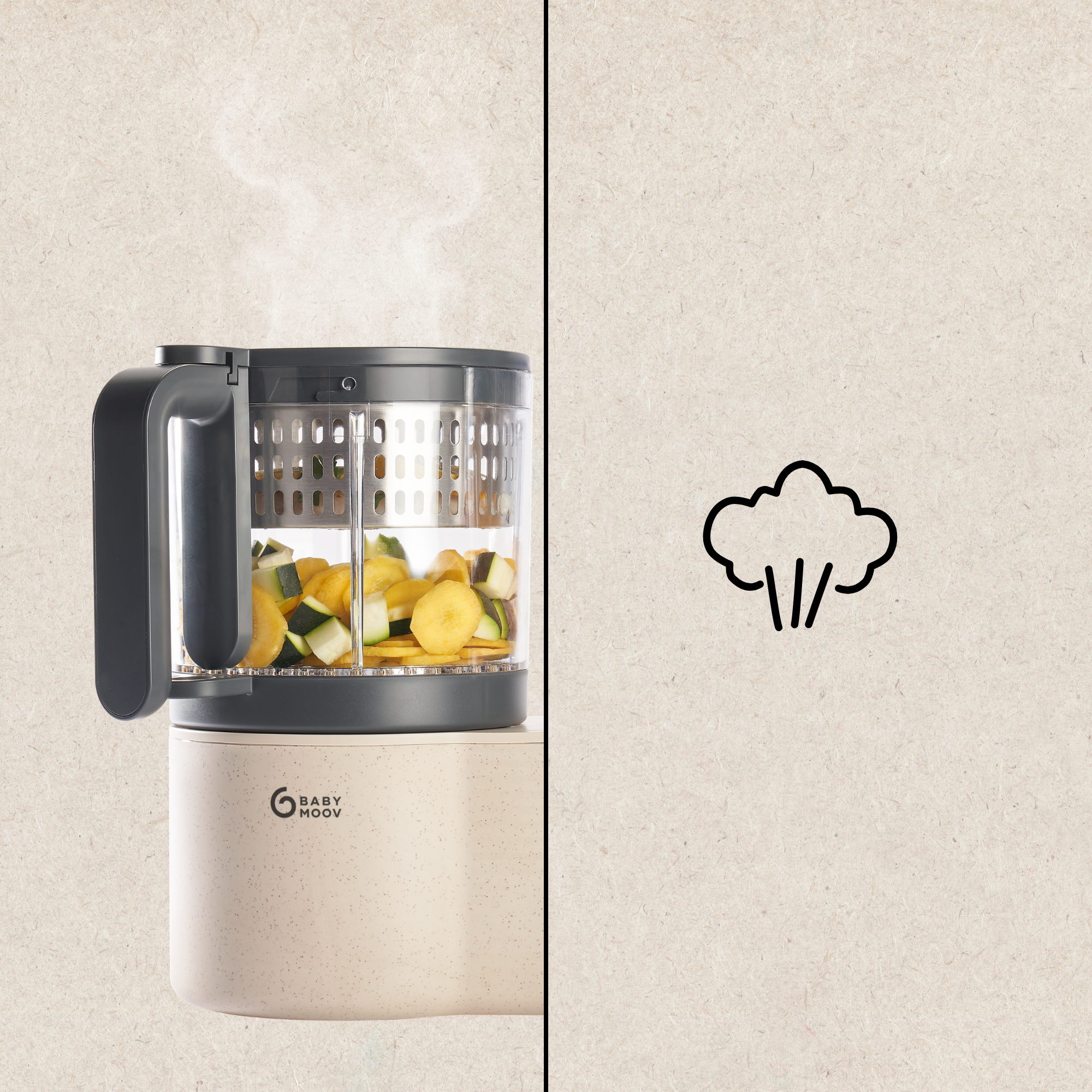 Fonction cuisson vapeur du Nutribaby Evolution